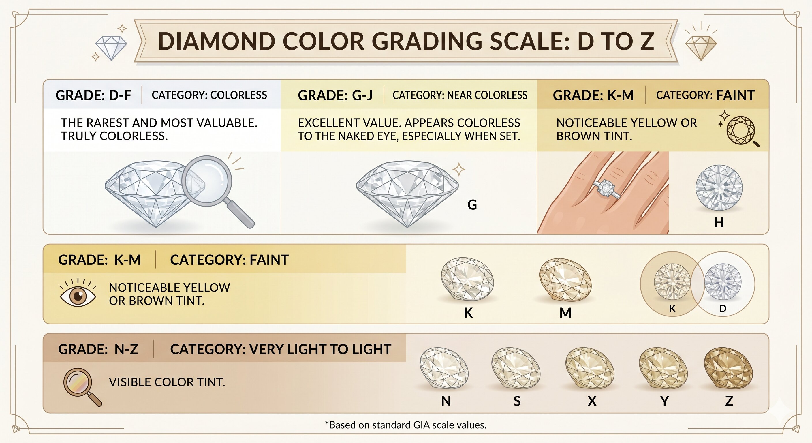 diamond color grading scale D TO Z